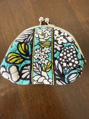 Vera Bradley Island Blooms Kiss Lock Coin Purse Double Frame